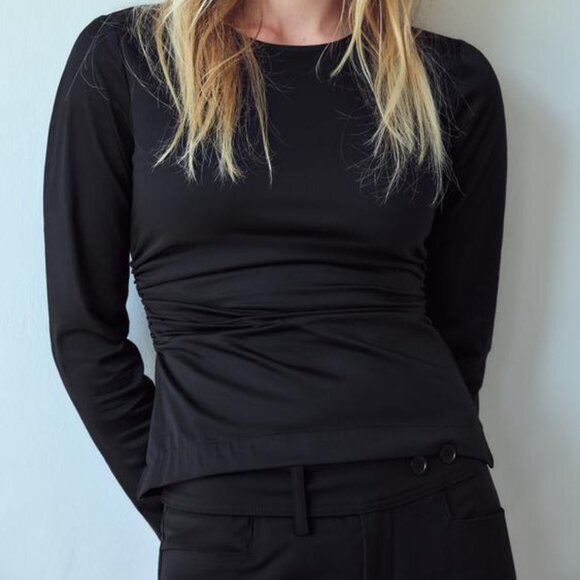 ZARA RUCHED ELASTICIZED TOP - Picture 6 of 7